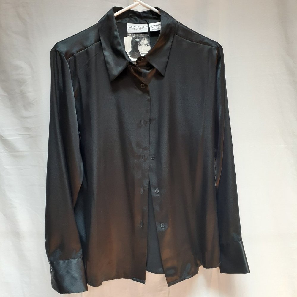 Blouse/ Black satin